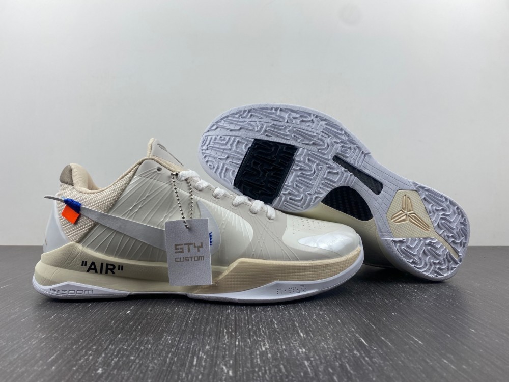(free shipping) Nike Kobe 5 Protro Undefeated Rice White