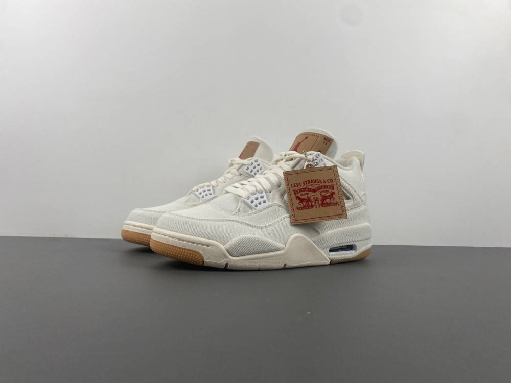 (free shipping)Levi’s x Air Jordan 4 “White”